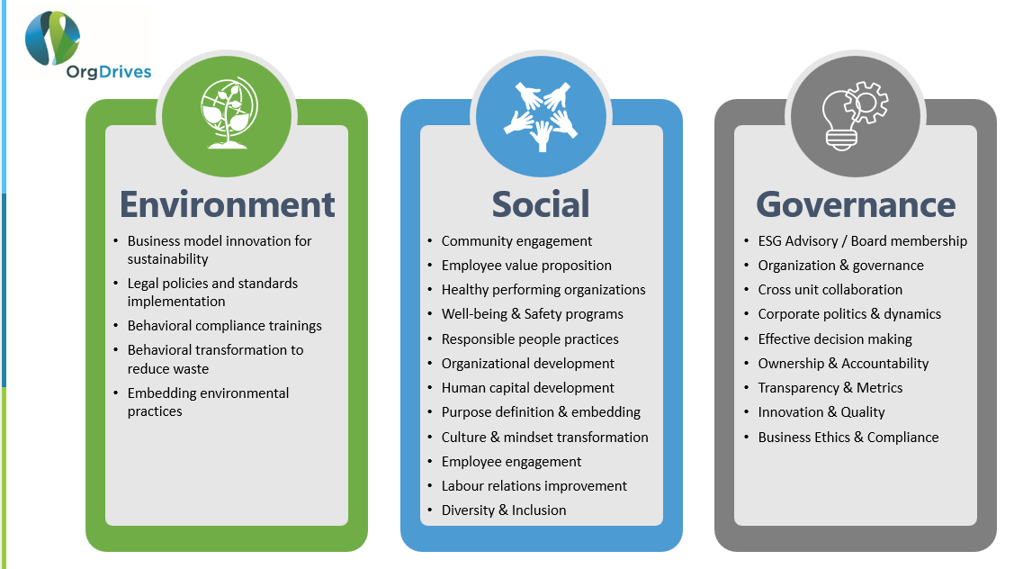OrgDrives On-Demand Organizational Development / ESG Transformation offerings